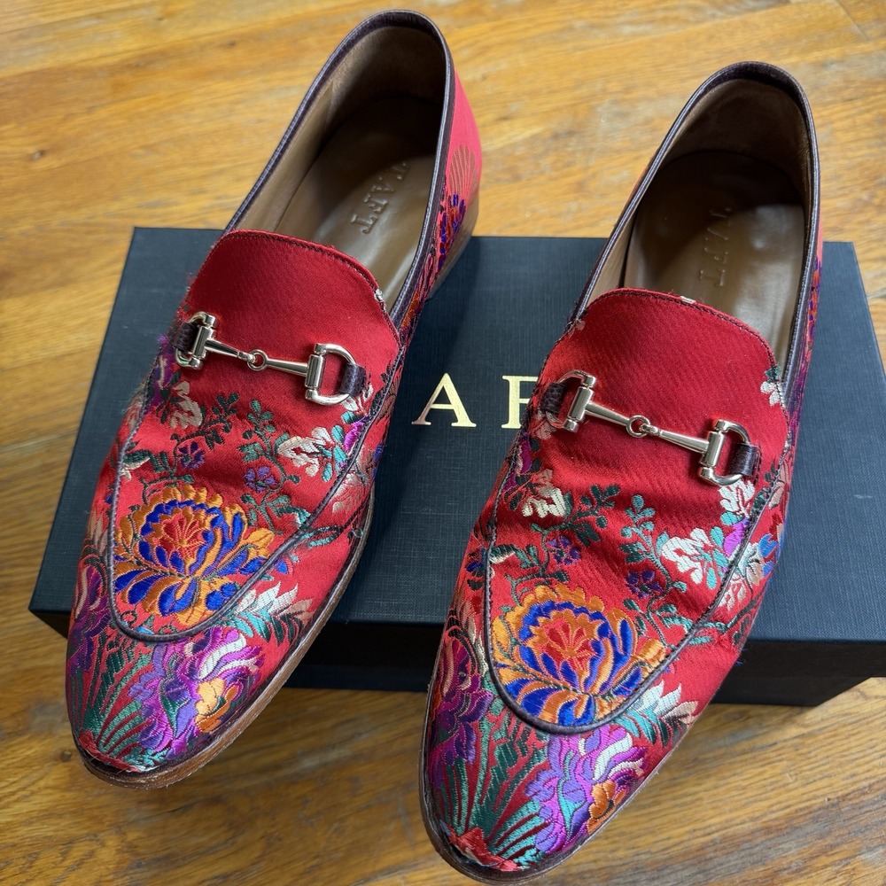 Taft Russell Fiore Floral Brocade Horsebit Loafers Size US 11 /EU 44 Shoes